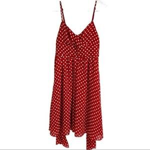 Fire Los Angeles Red Polka Dot Dress Fit & Flare Spaghetti Straps Size 3